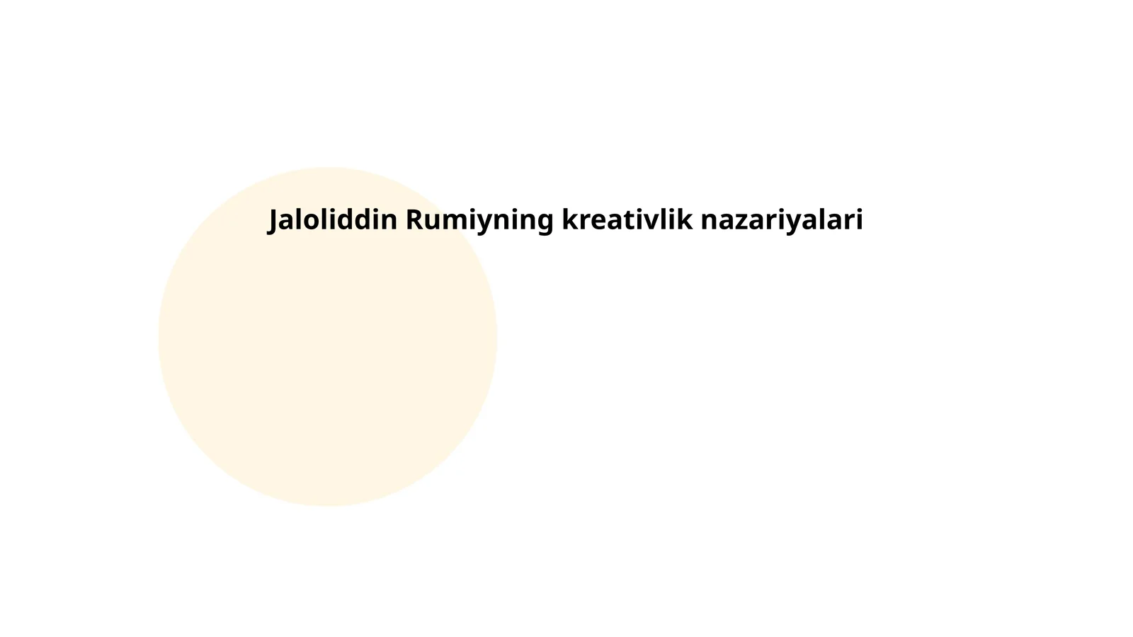 Jaloliddin Rumiyning kreativlik nazariyalari