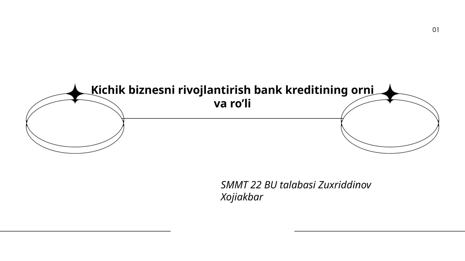 Kichik biznesni rivojlantirish bank kreditining orni va ro’li
