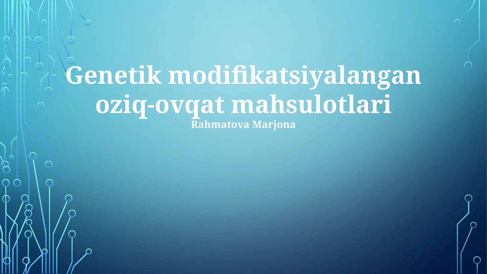 Genetik modifikatsiyalangan oziq-ovqat mahsulotlari