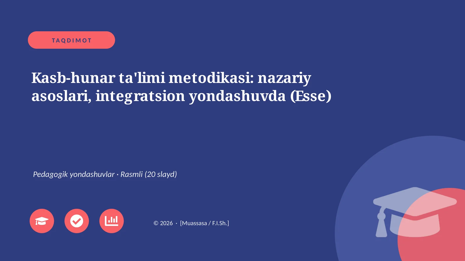 Kasb-hunar ta'limi metodikasi: nazariy asoslari, integratsion yondashuvda (Esse)
