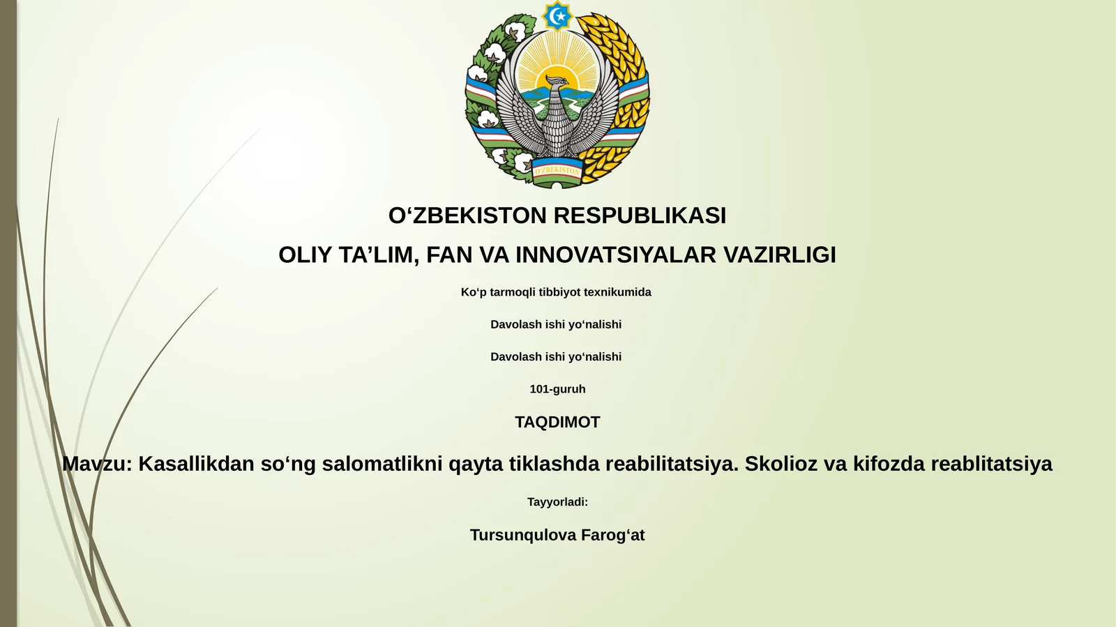 Kasallikdan so‘ng salomatlikni qayta tiklashda reabilitatsiya. Skolioz va kifozda reablitatsiya