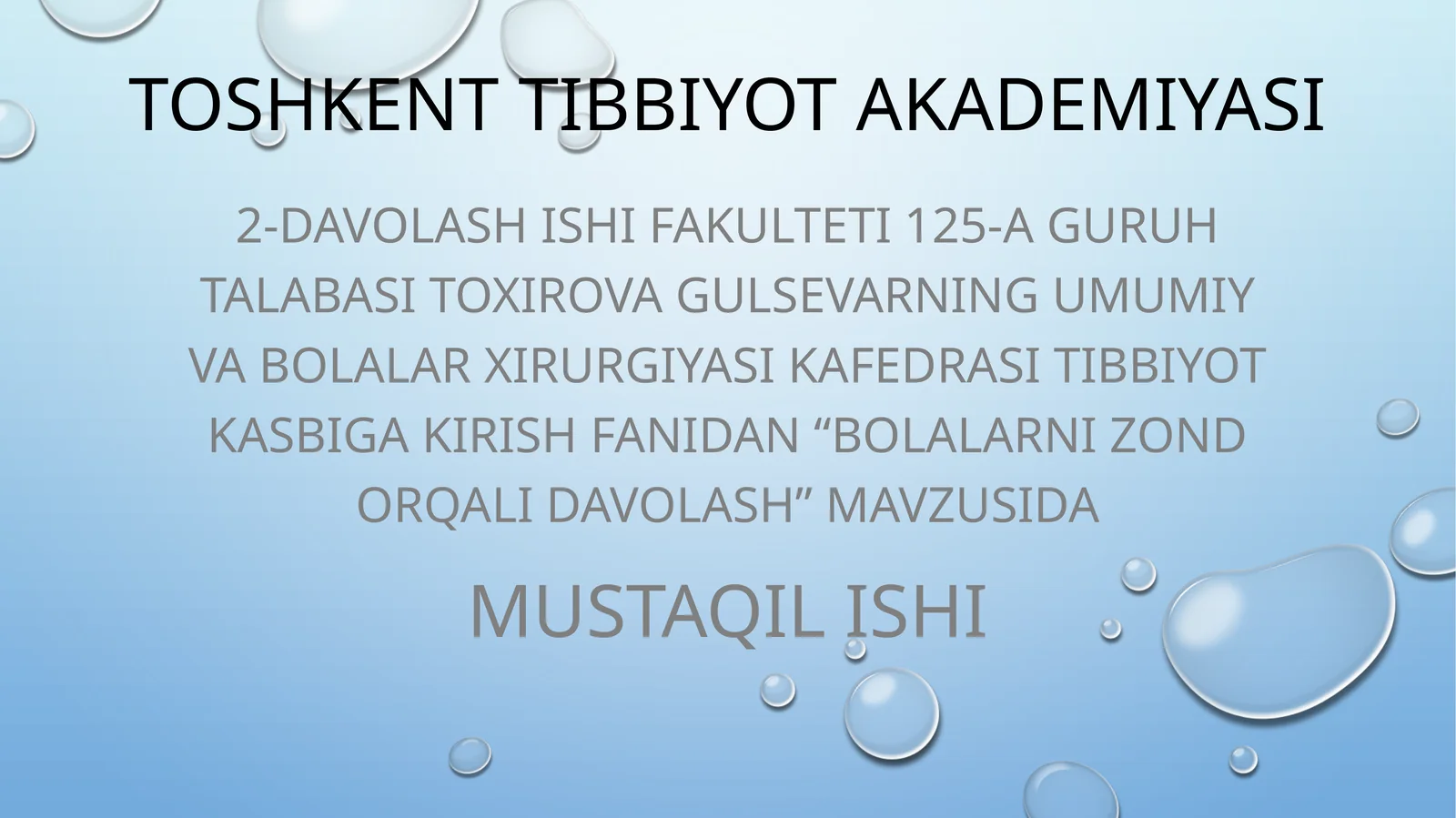 Bolalarni ZOnd ORQali DaVolash