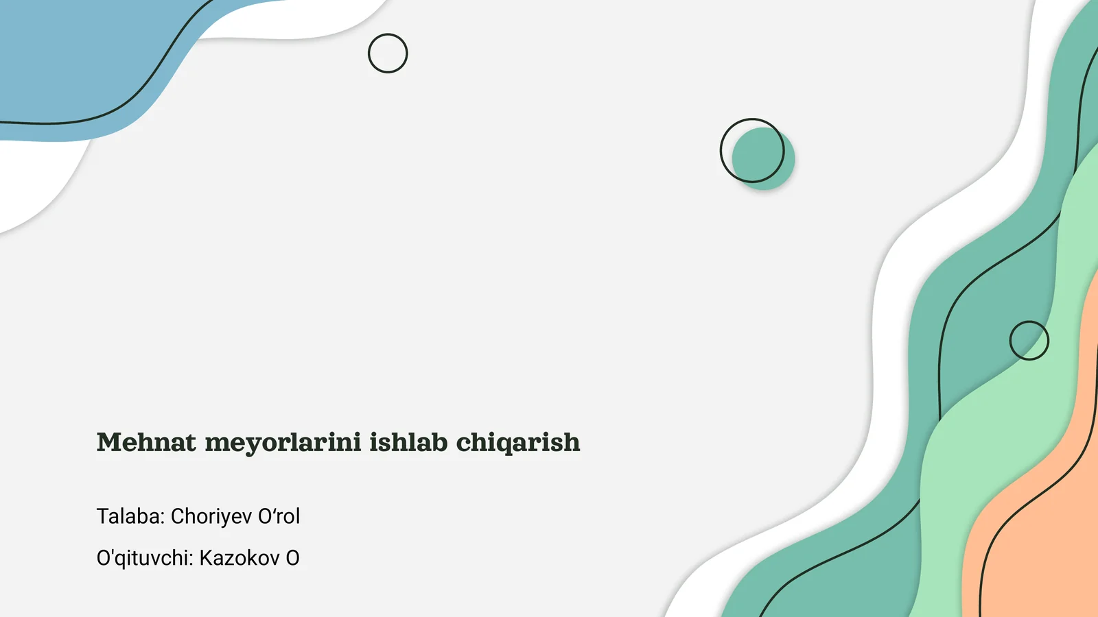 Mehnat meyorlarini ishlab chiqarish