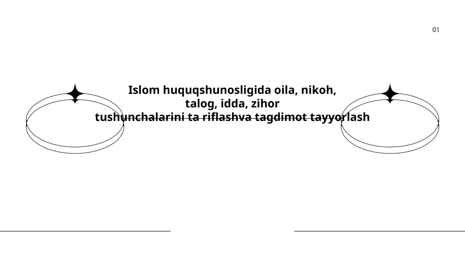 Islom huquqshunosligida oila, nikoh, talog, idda, zihor tushunchalarini ta riflashva tagdimot tayyorlash