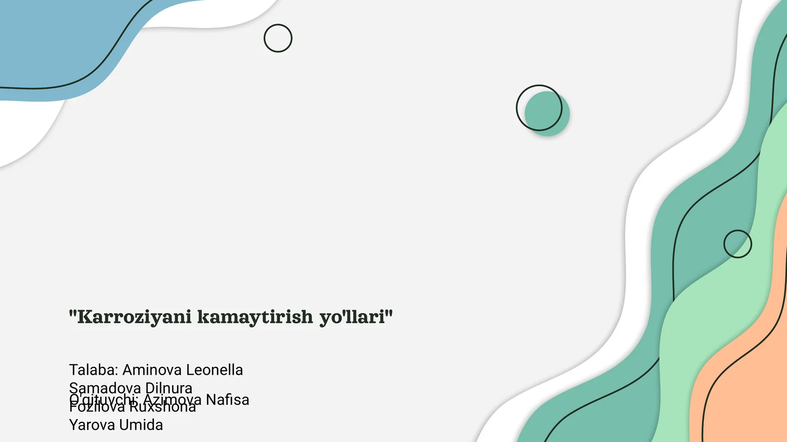 Karroziyani kamaytirish yo'llari