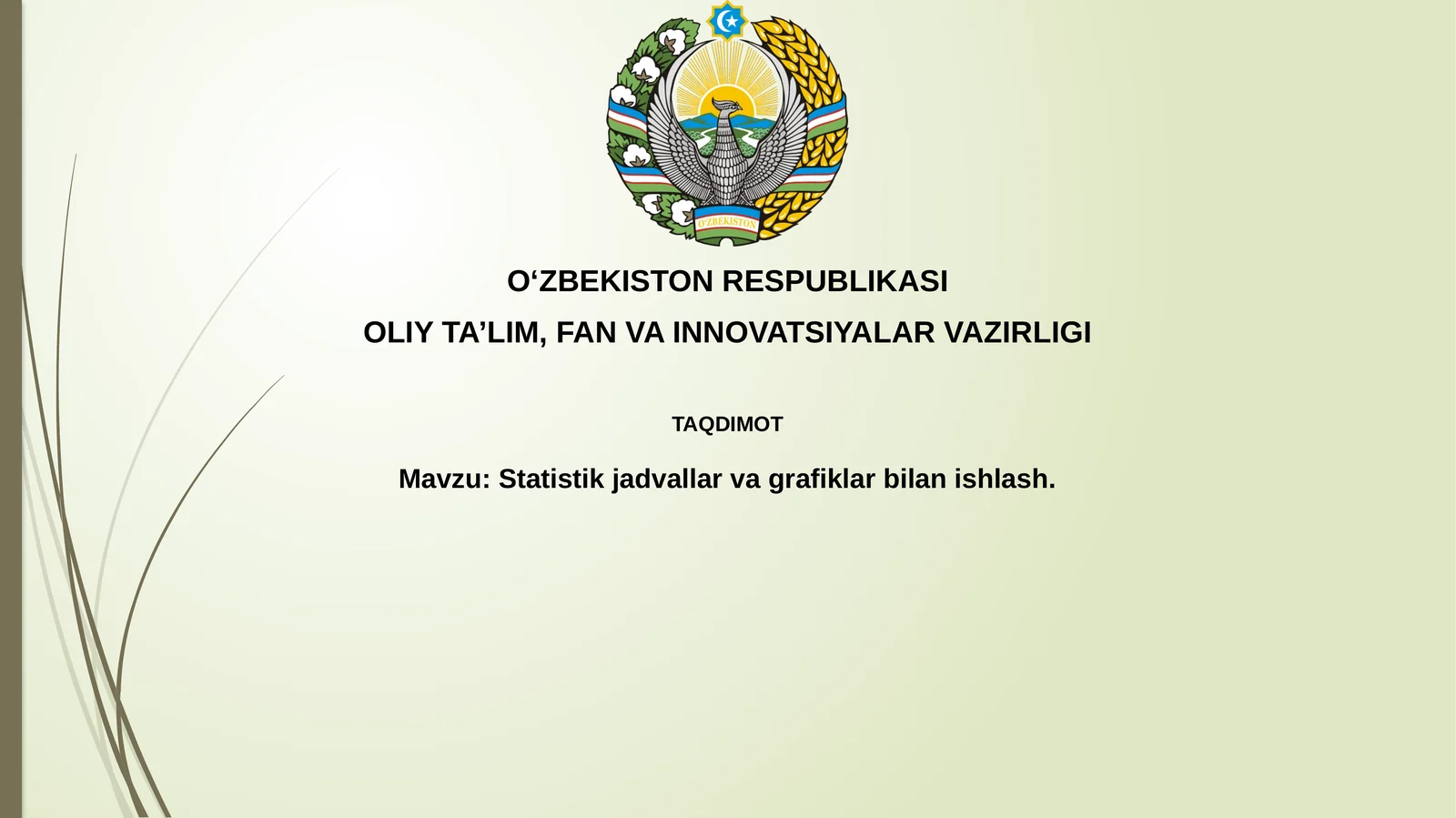 Statistik jadvallar vagrafiklarbilanishlash