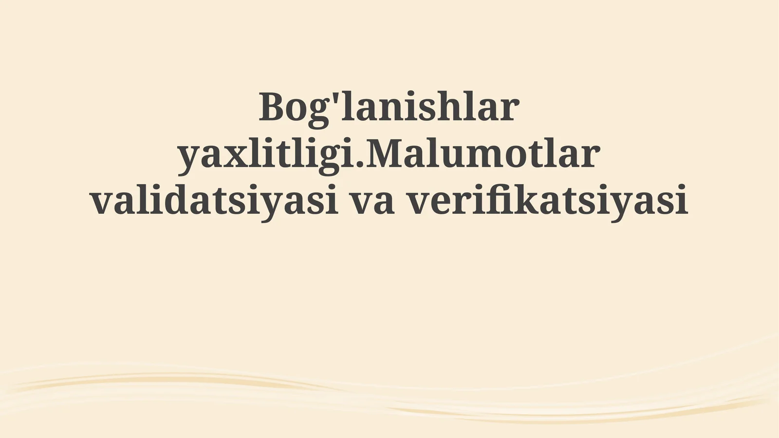 Ma'lumotlar yaxlitligi