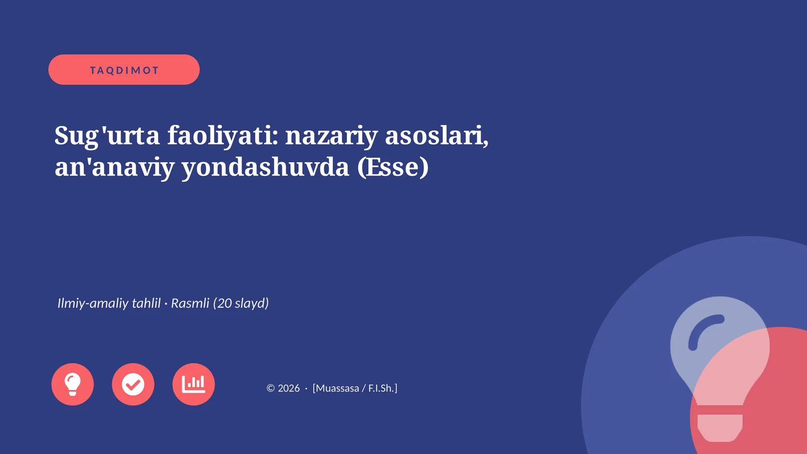 Sug'urta faoliyati: nazariy asoslari, an'anaviy yondashuvda (Esse)