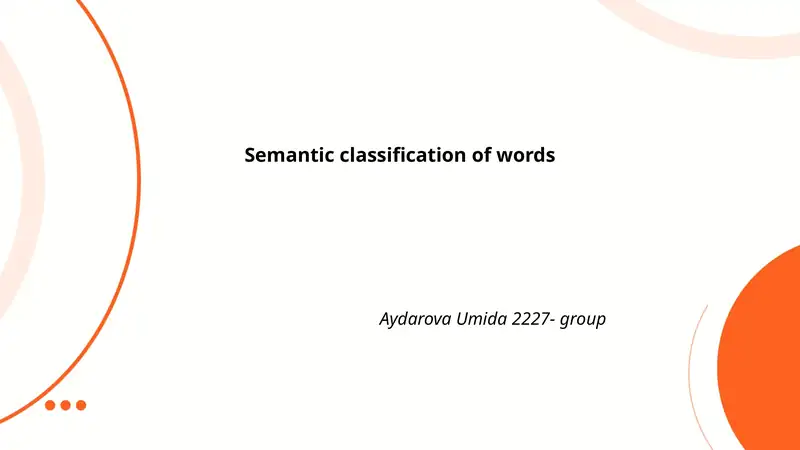 Semantic classification of words