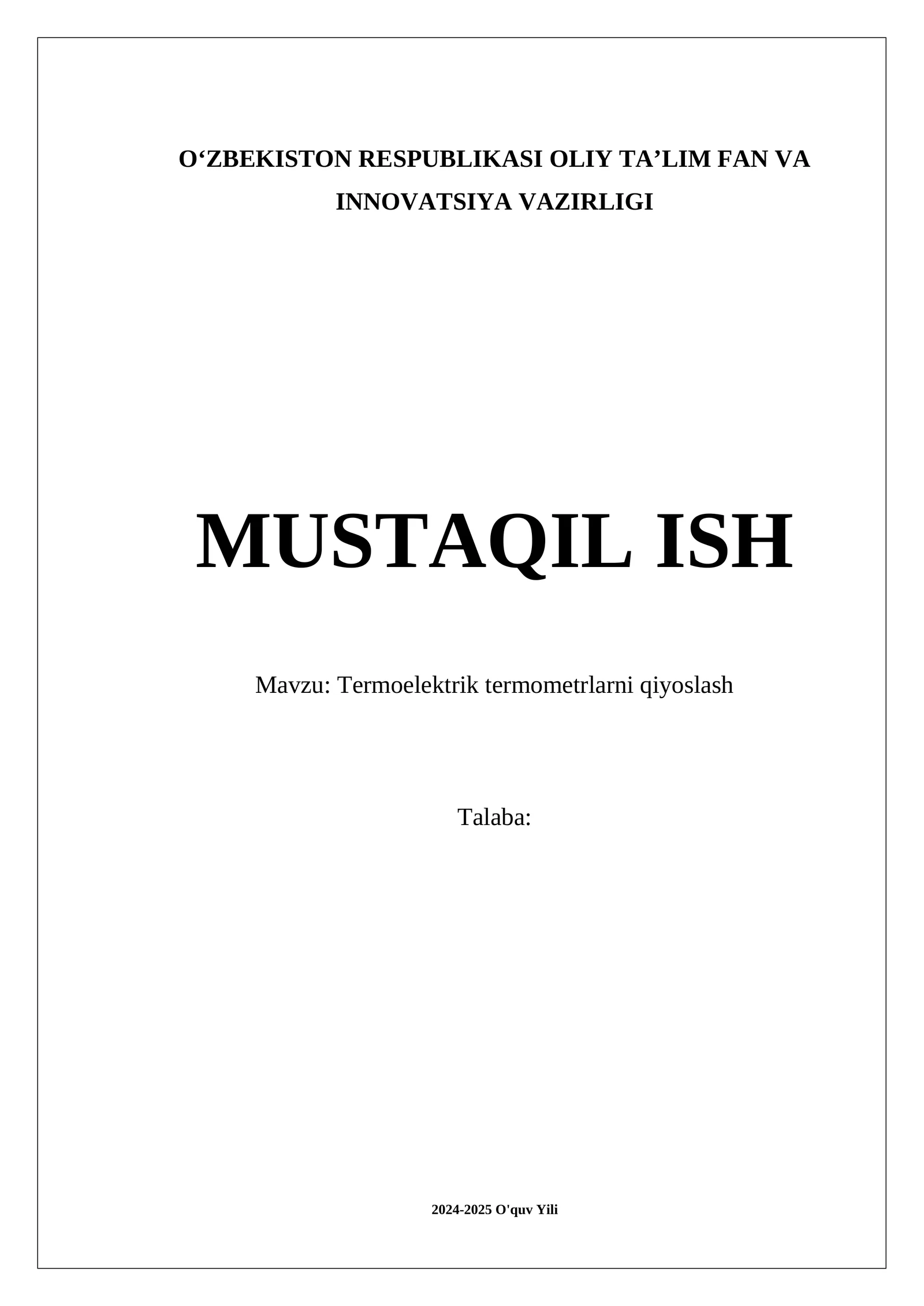 Termoelektrik termometrlarni qiyoslash