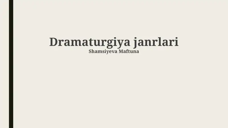 Dramaturgiya janrlari