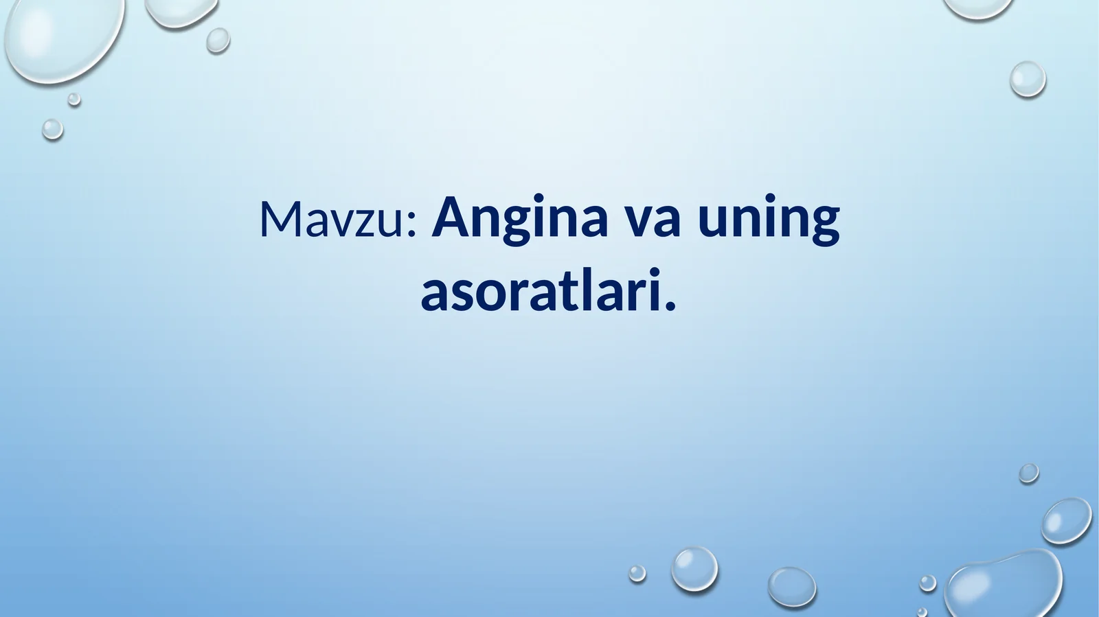 Angina va uning asoratlari