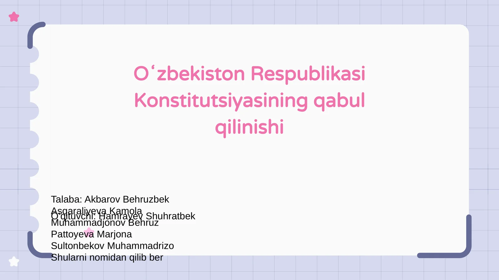 Oʻzbekiston Respublikasi Konstitutsiyasi: Kirish