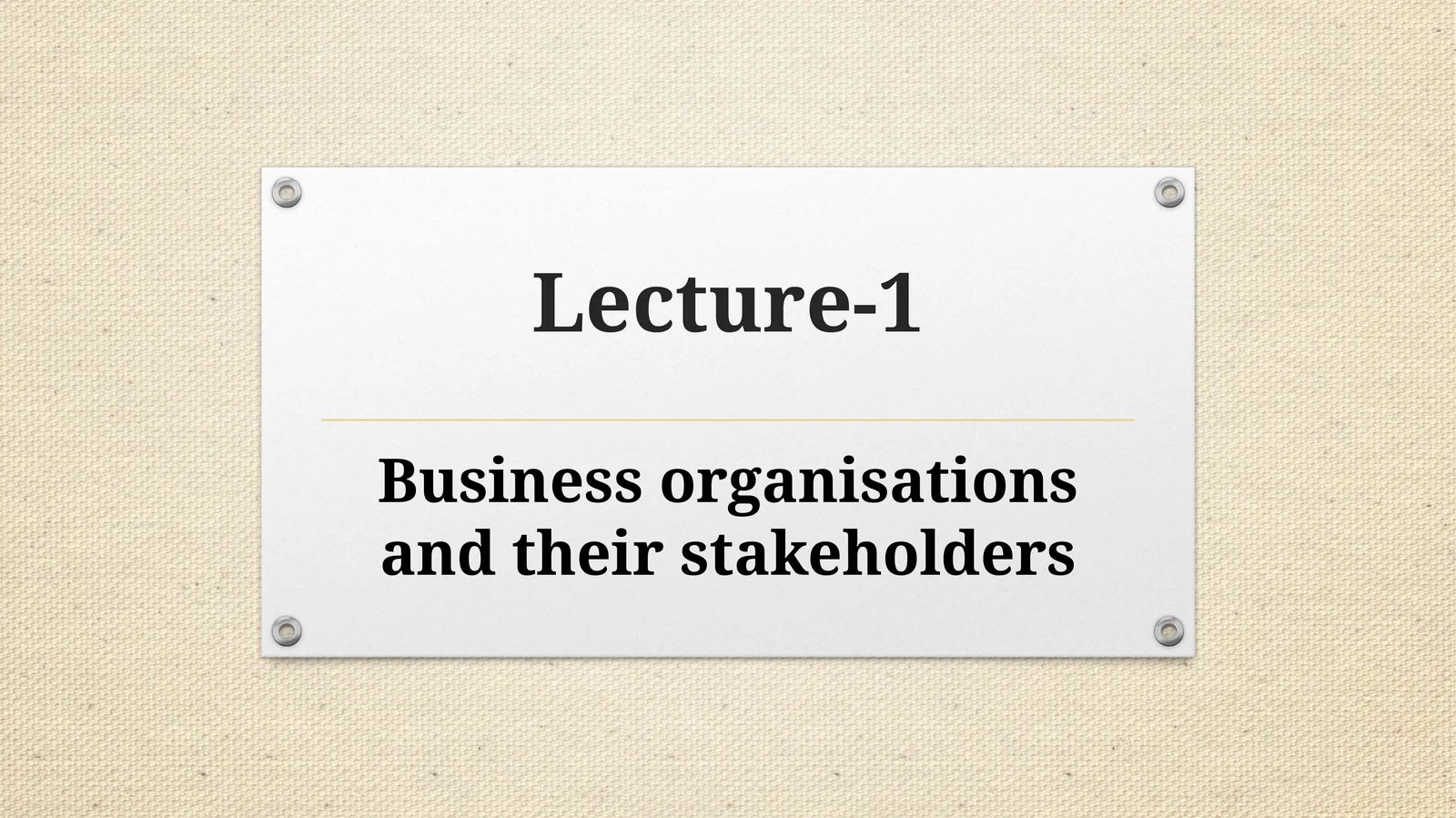 Business organisations and their stakeholders