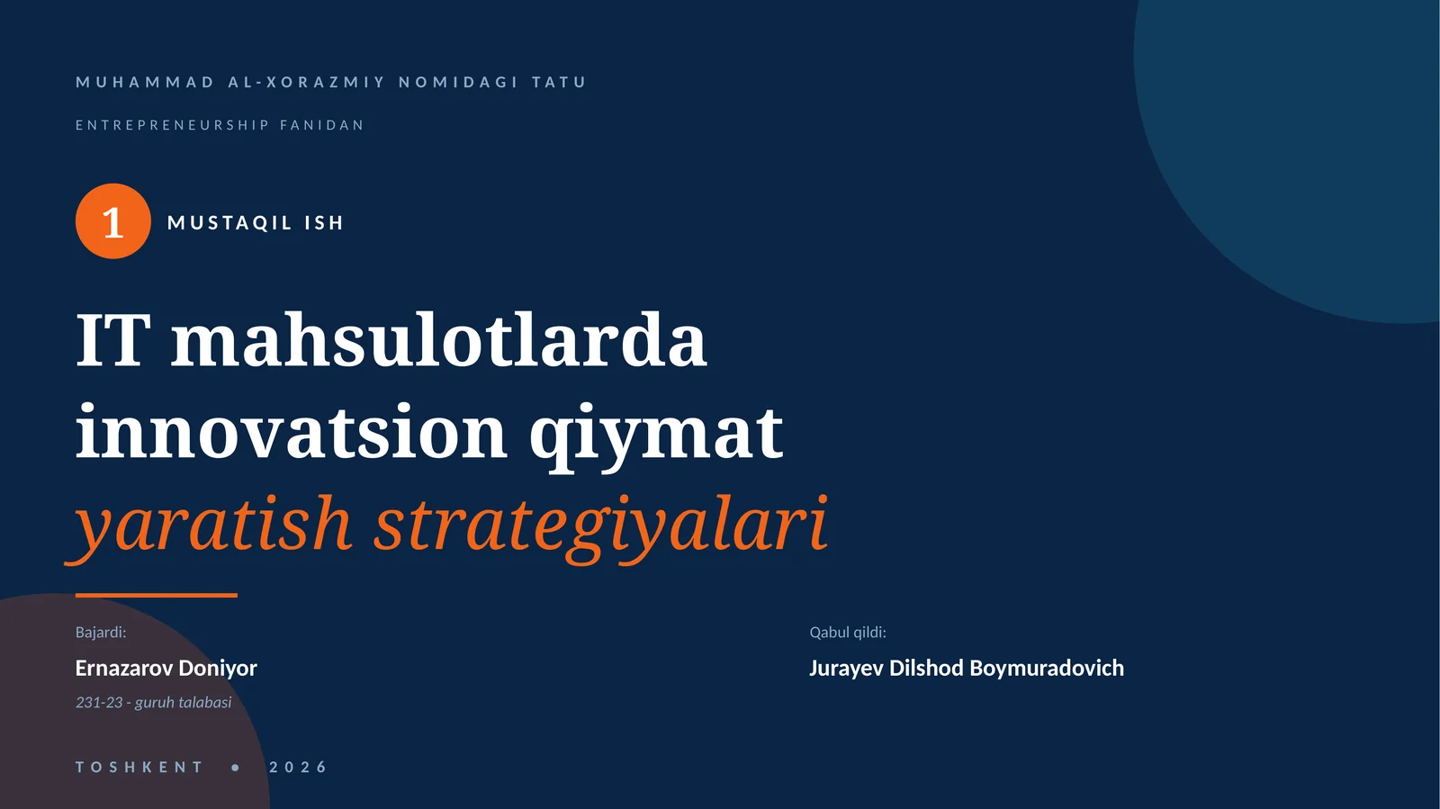 IT mahsulotlarda innovatsion qiymat yaratish strategiyalari
