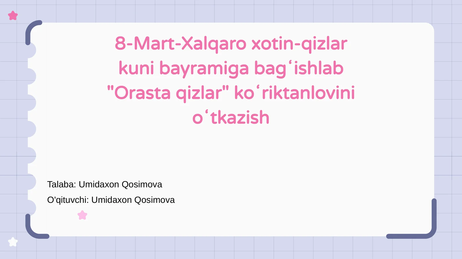 "Orasta Qizlar" Ko‘rik-Tanlovi