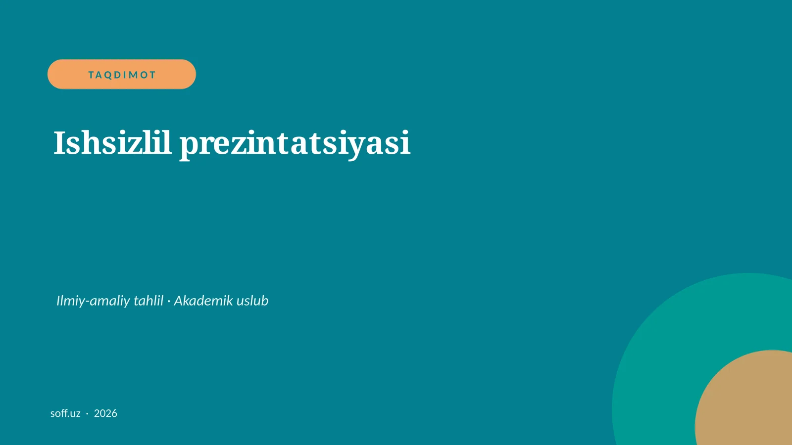 Ishsizlil prezintatsiyasi