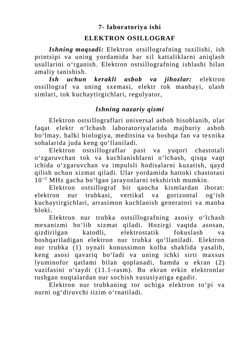 Elektron Ossillograf