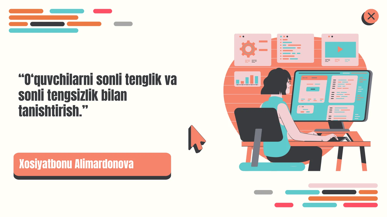 O‘quvchilarni sonli tenglik va sonli tengsizlik bilan tanishtirish