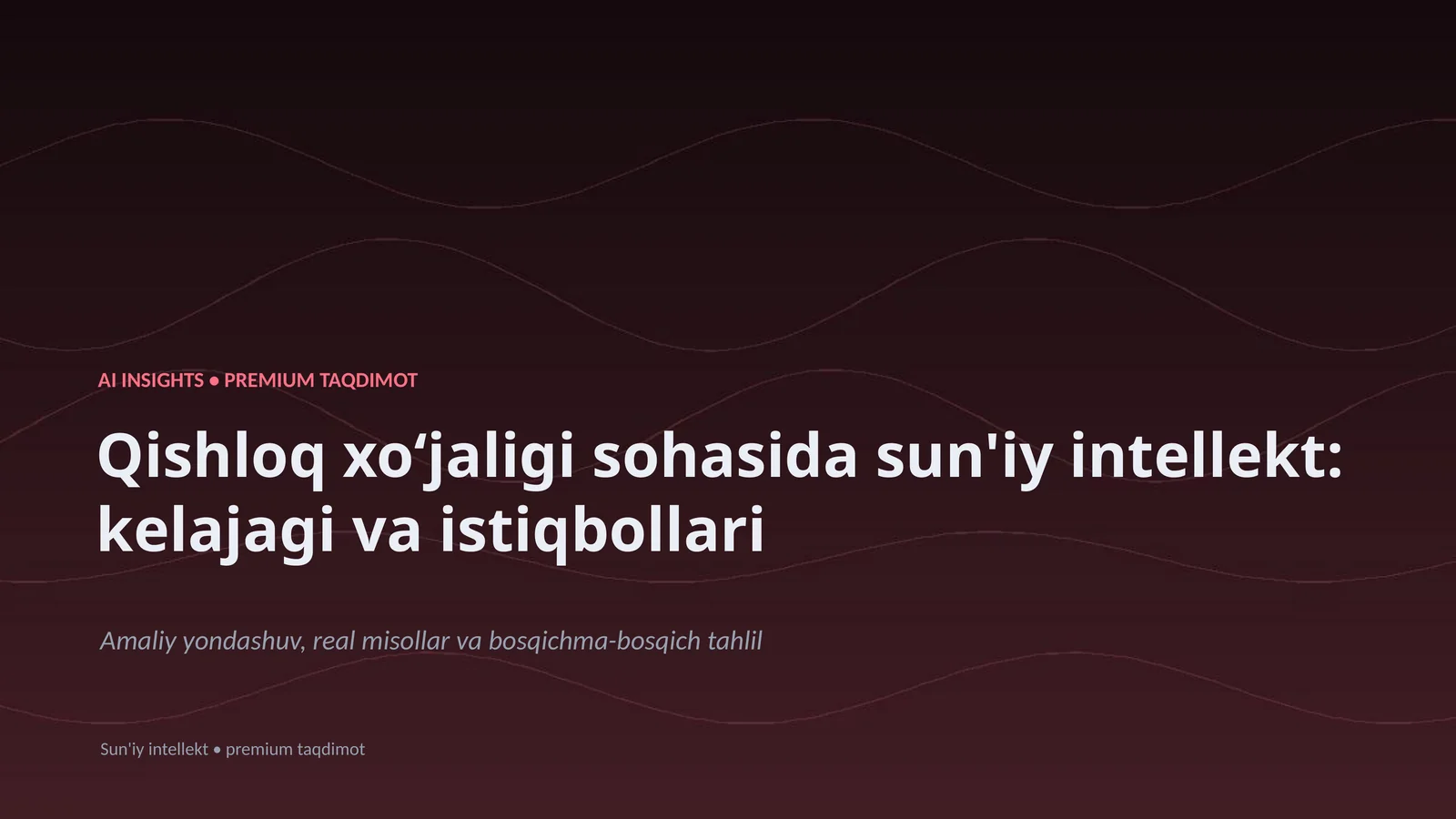 Qishloq xoʻjaligi sohasida sun'iy intellekt: kelajagi va istiqbollari