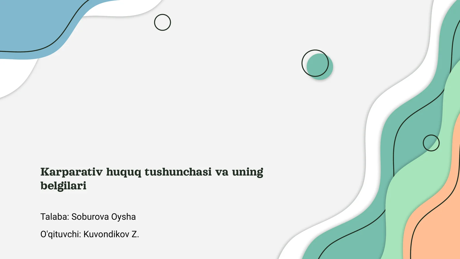 Karparativ huquq tushunchasi va uning belgilari