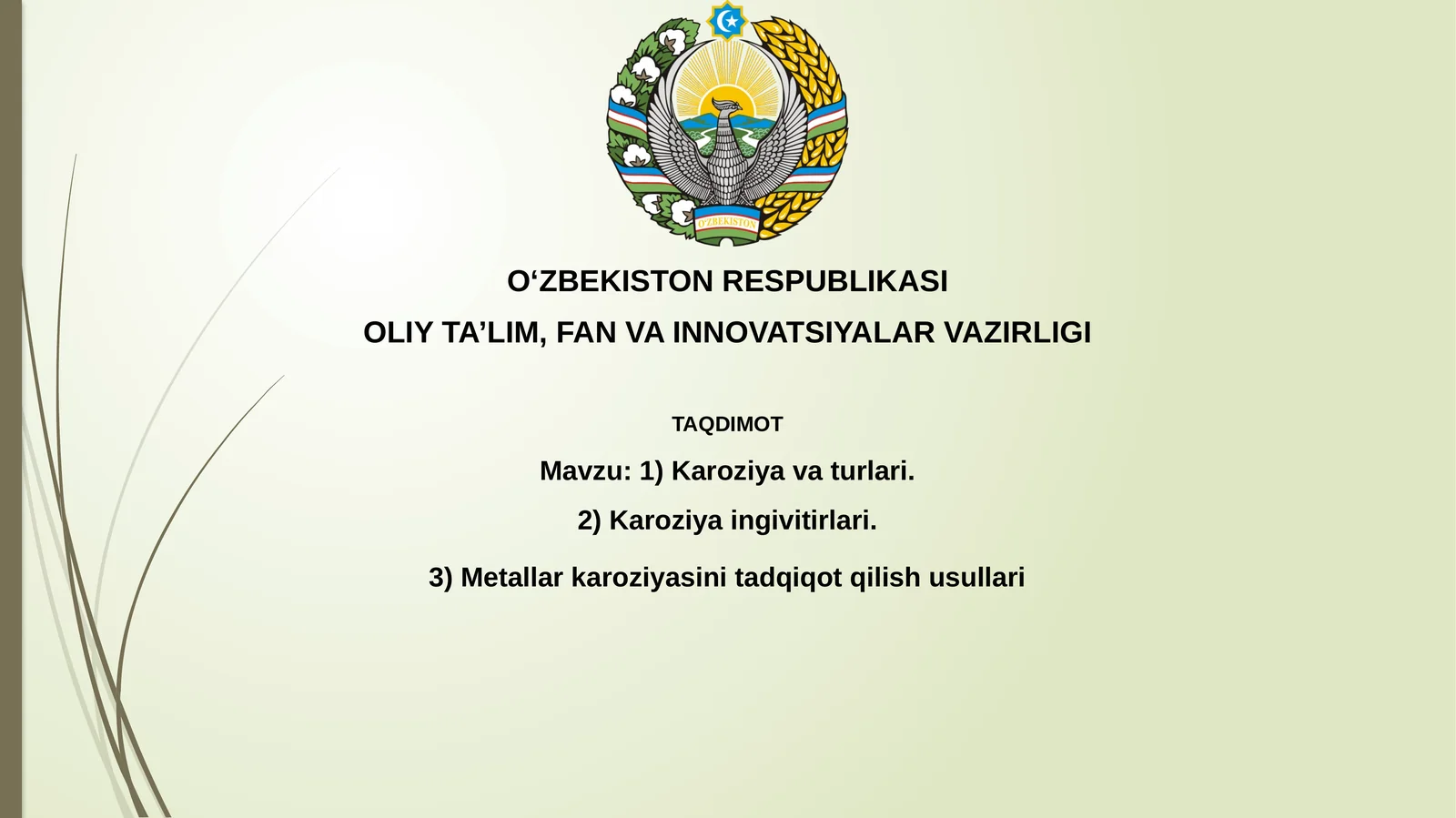 Korroziya va uning turlari