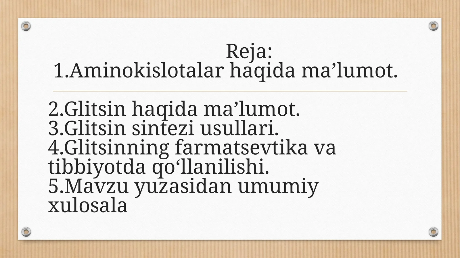 Aminokislotalar va glitsin
