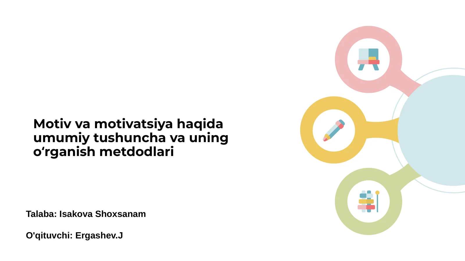 Motiv va motivatsiya haqida umumiy tushuncha va uning oʻrganish metdodlari