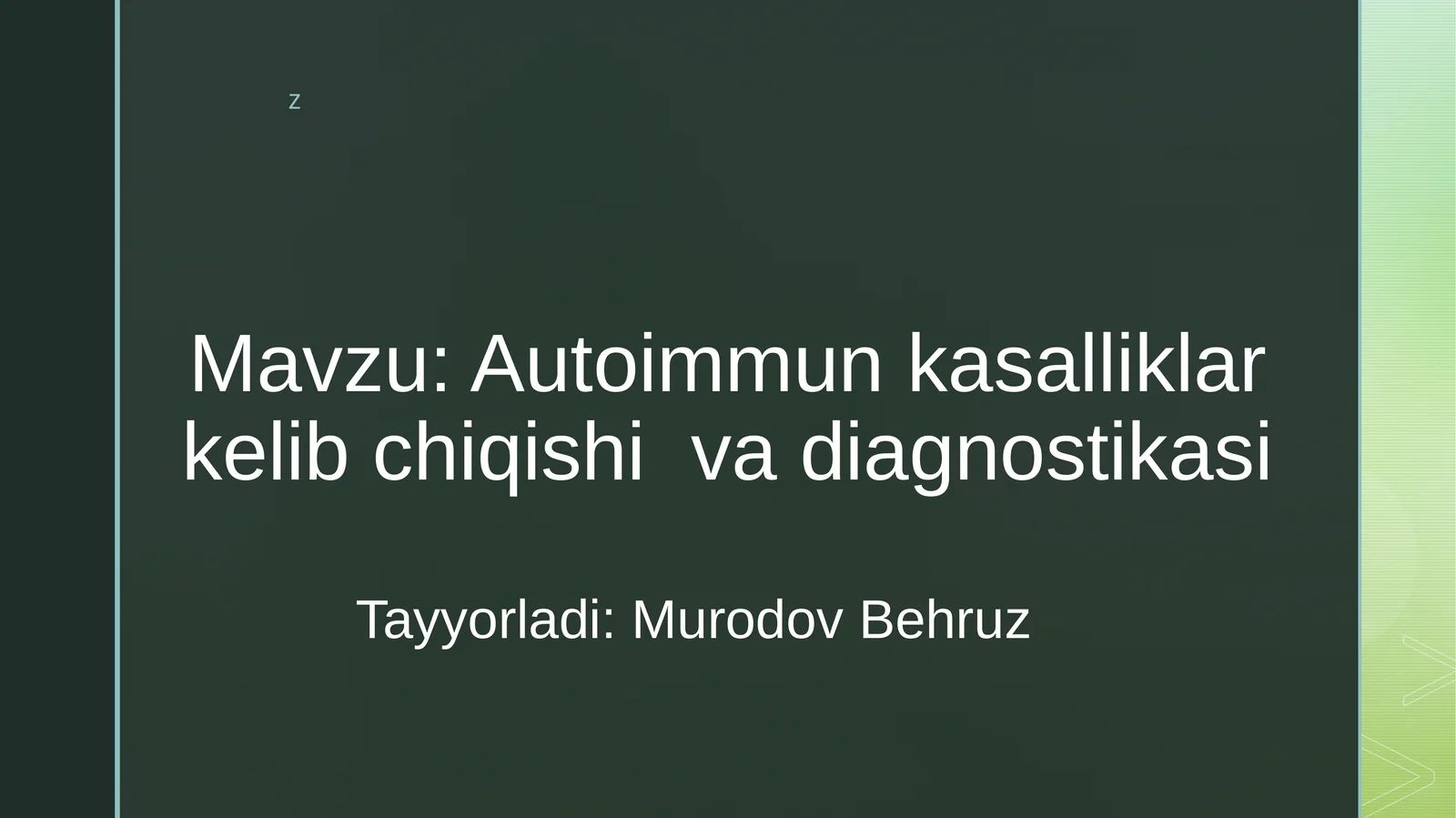 Autoimmunkasalliklarkelibchiqishivadiagnostikasi