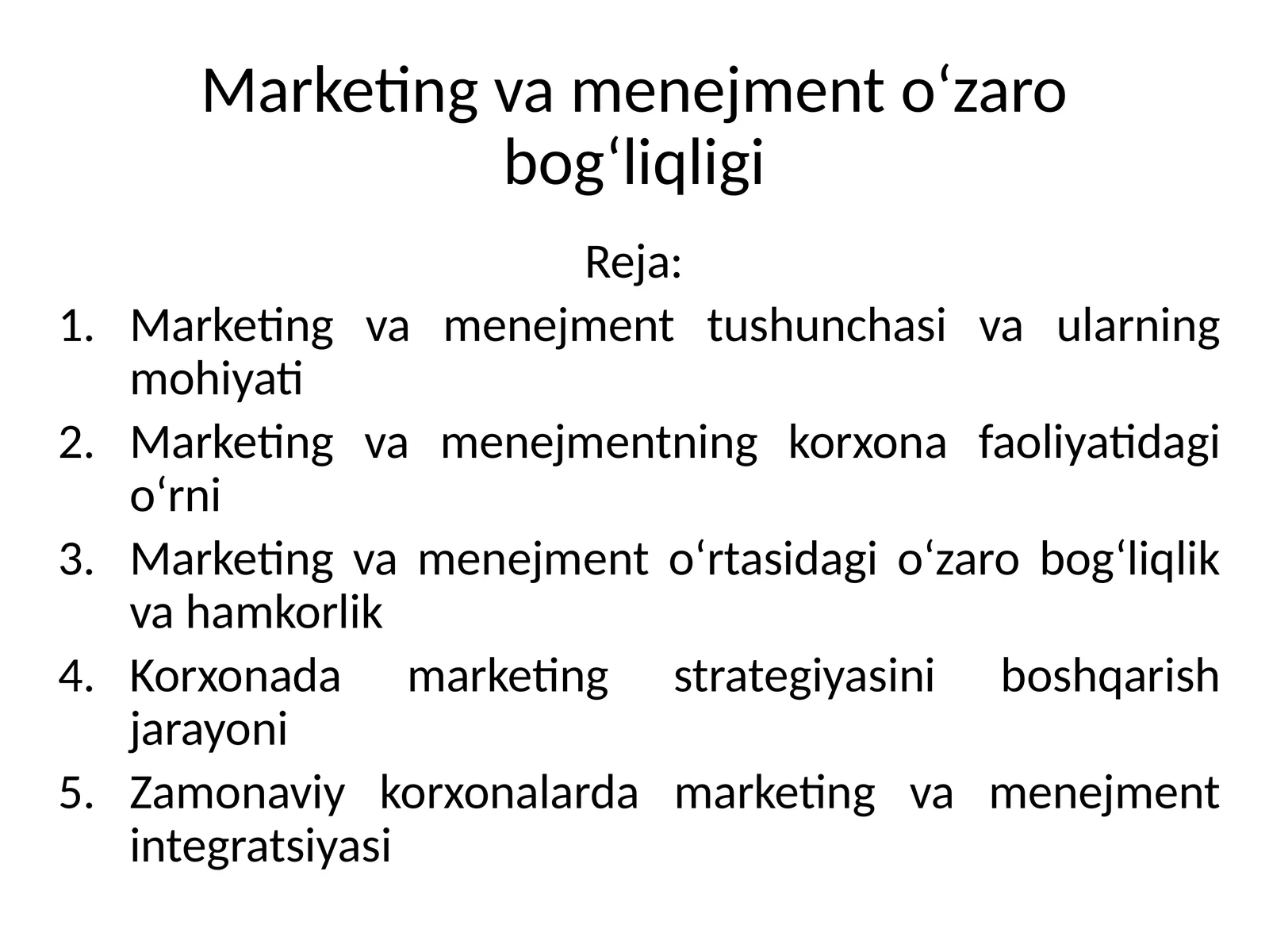 Marketing va Menejment