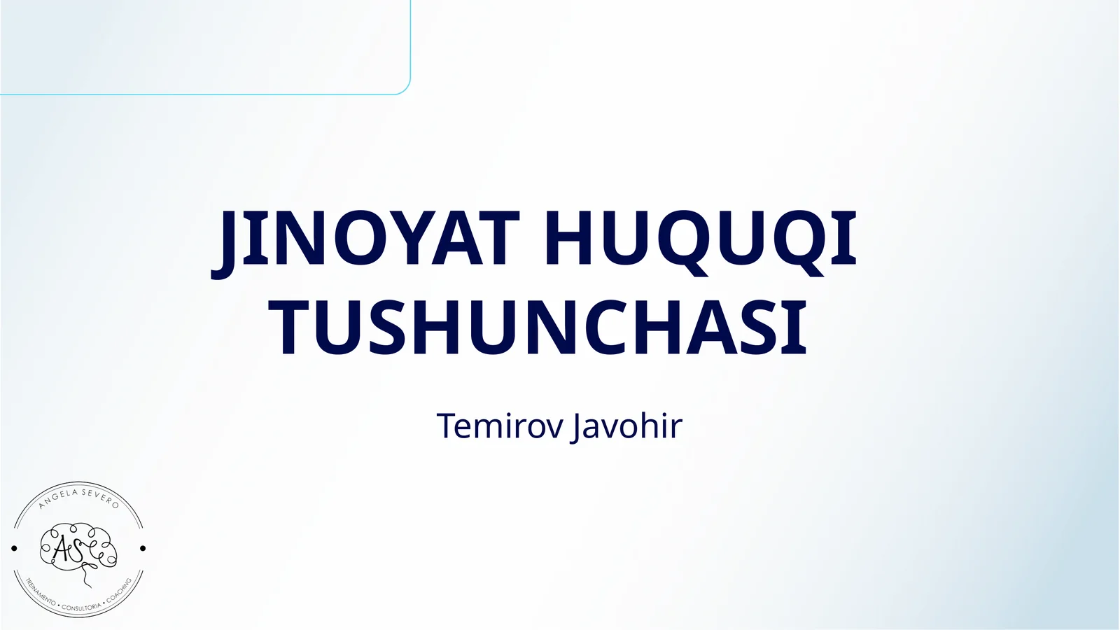 JINOYAT HUQUQI TUSHUNCHASI