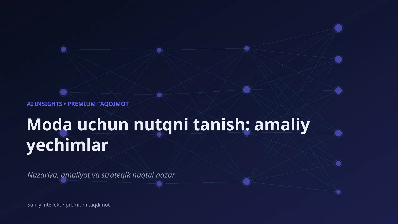Moda uchun nutqni tanish: amaliy yechimlar