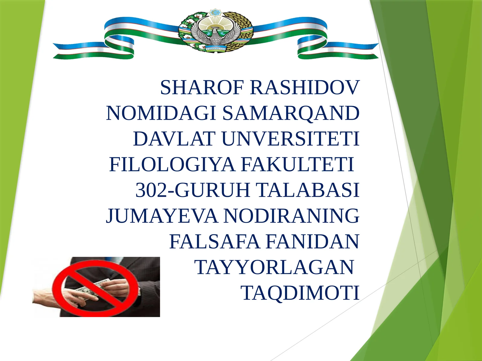 FALSAFA FANIDAN TAYYORLAGAN TAQDIMOTI