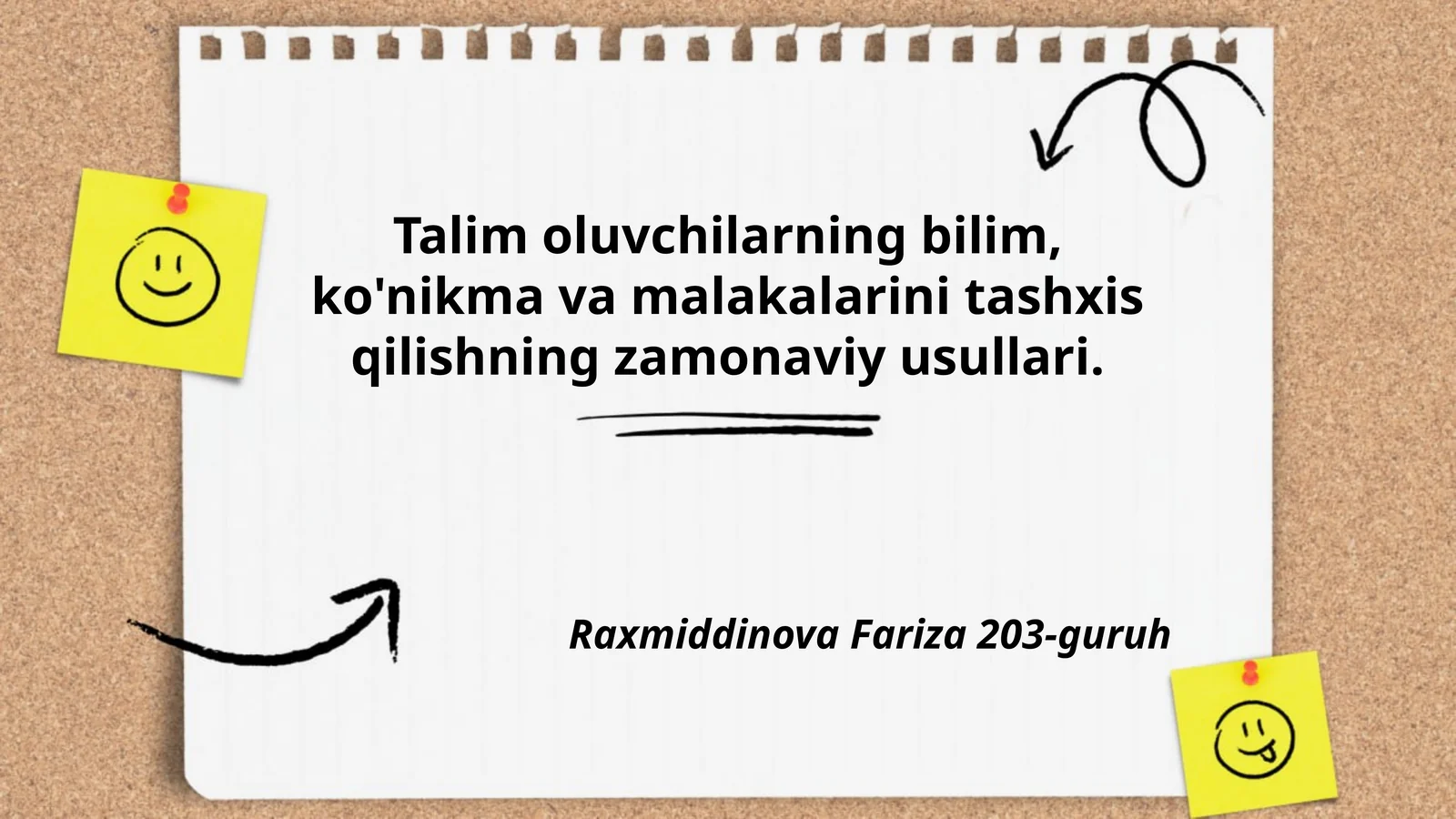 Talim oluvchilarning bilim, ko'nikma va malakalarini tashxis qilishning zamonaviy usullari