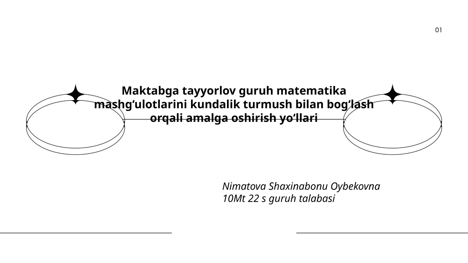 Maktabga tayyorlov guruh matematika mashg‘ulotlarini kundalik turmush bilan bog‘lash orqali amalga oshirish yo‘llari
