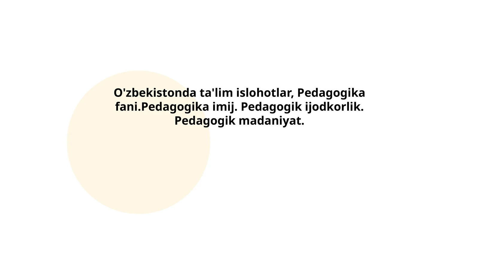 O'zbekistonda ta'lim islohotlar