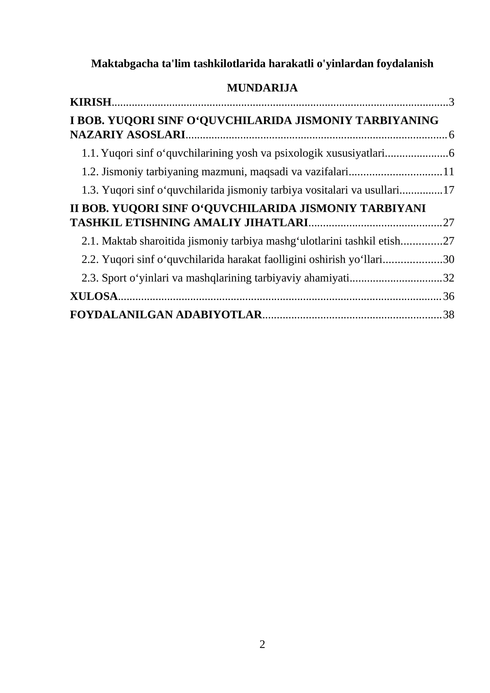 Yuqori sinf o‘quvchilarida jismoniy tarbiyaning mazmunini o‘rganish