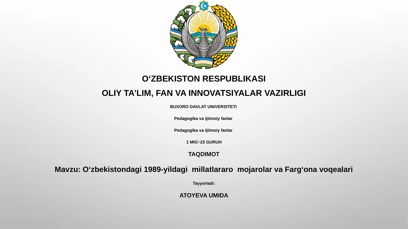 O‘zbekistondagi 1989-yildagi  millatlararo  mojarolar va Farg‘ona voqealari