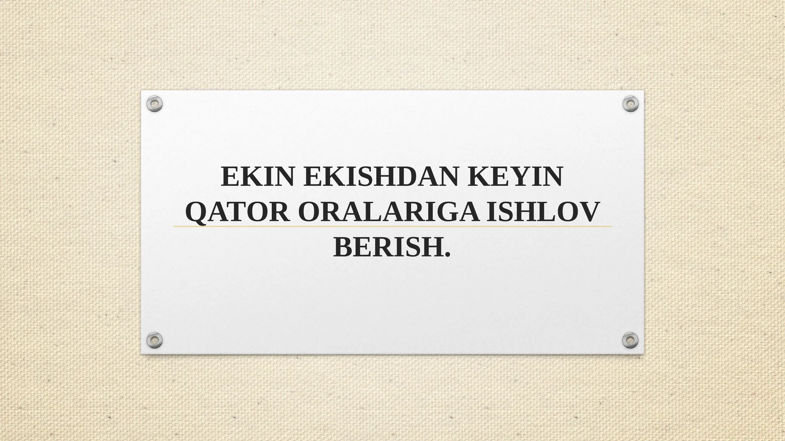 EKIN EKISHDAN KEYIN QATОRОRALARIGA ISHLОV BERISH
