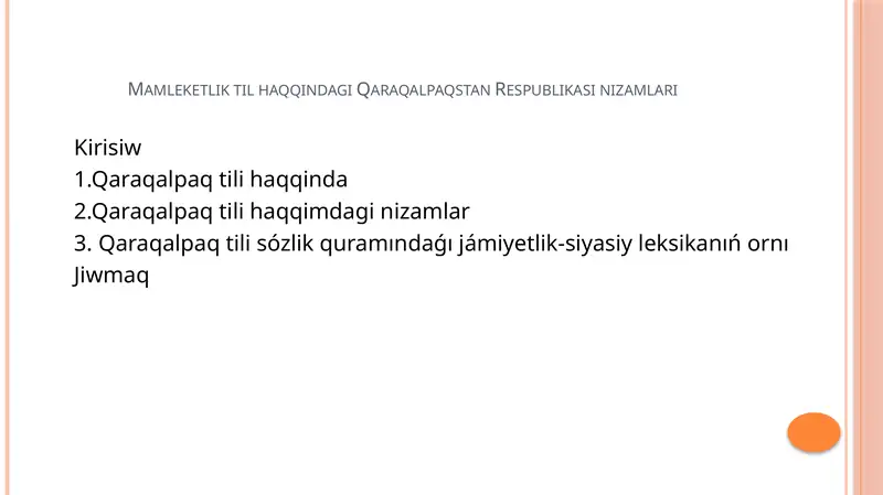 Mamleketlik til haqqindagi Qaraqalpaqstan Respublikasi nizamlari