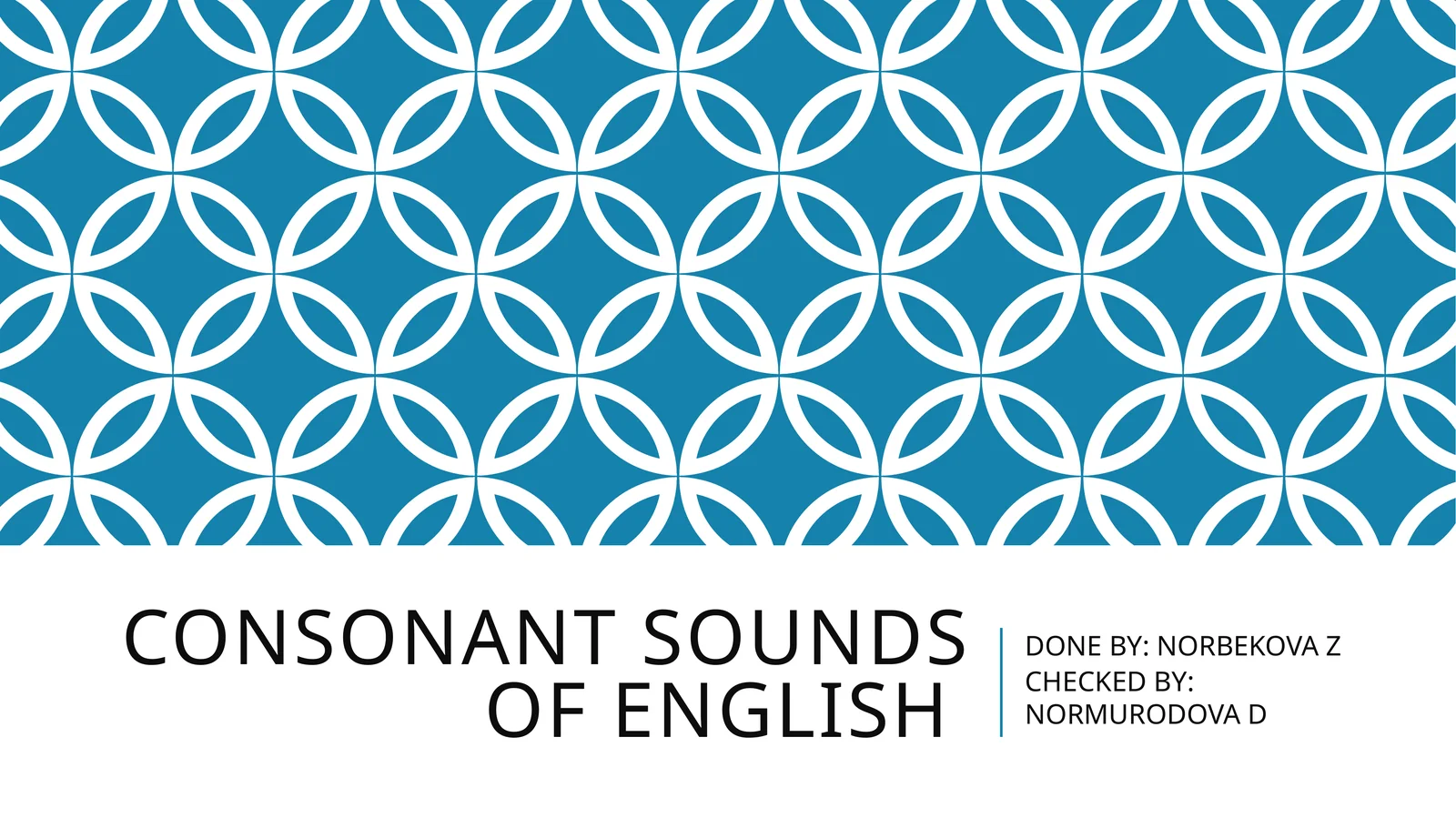 Consonant sounds of english