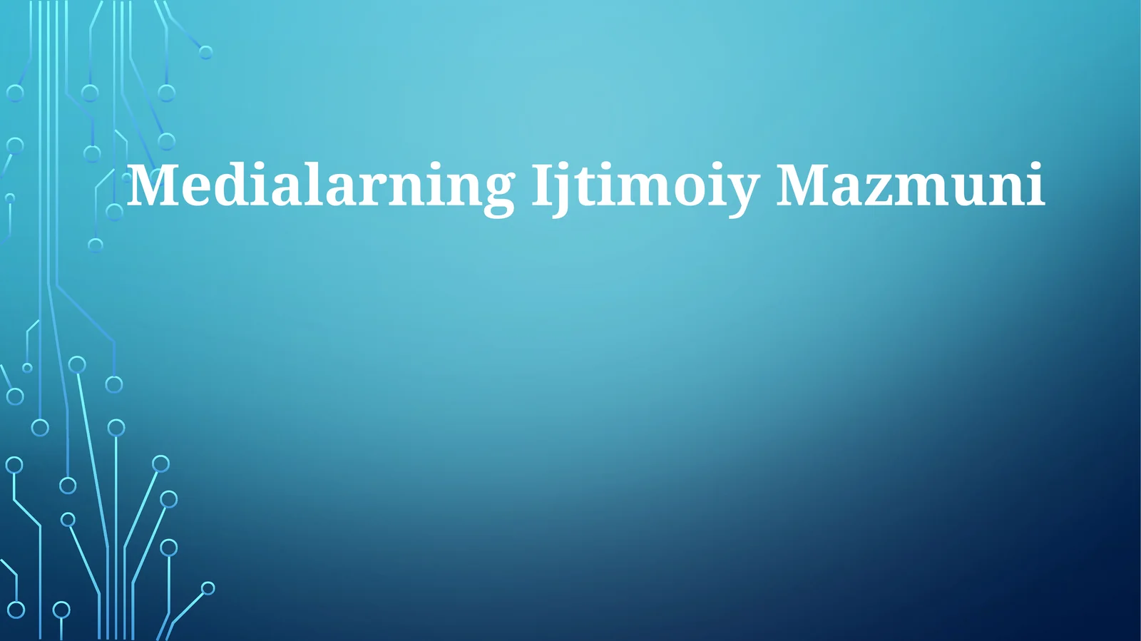 Medialarning Ijtimoiy Mazmuni