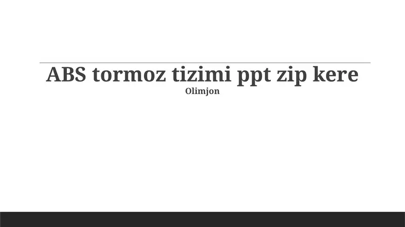 ABS тормоз тизими