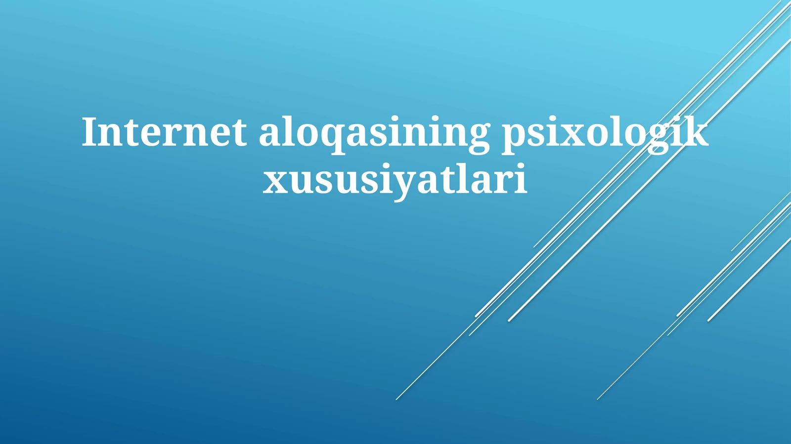 Internet Kommunikatsiyasining Psixologik Aspektlari
