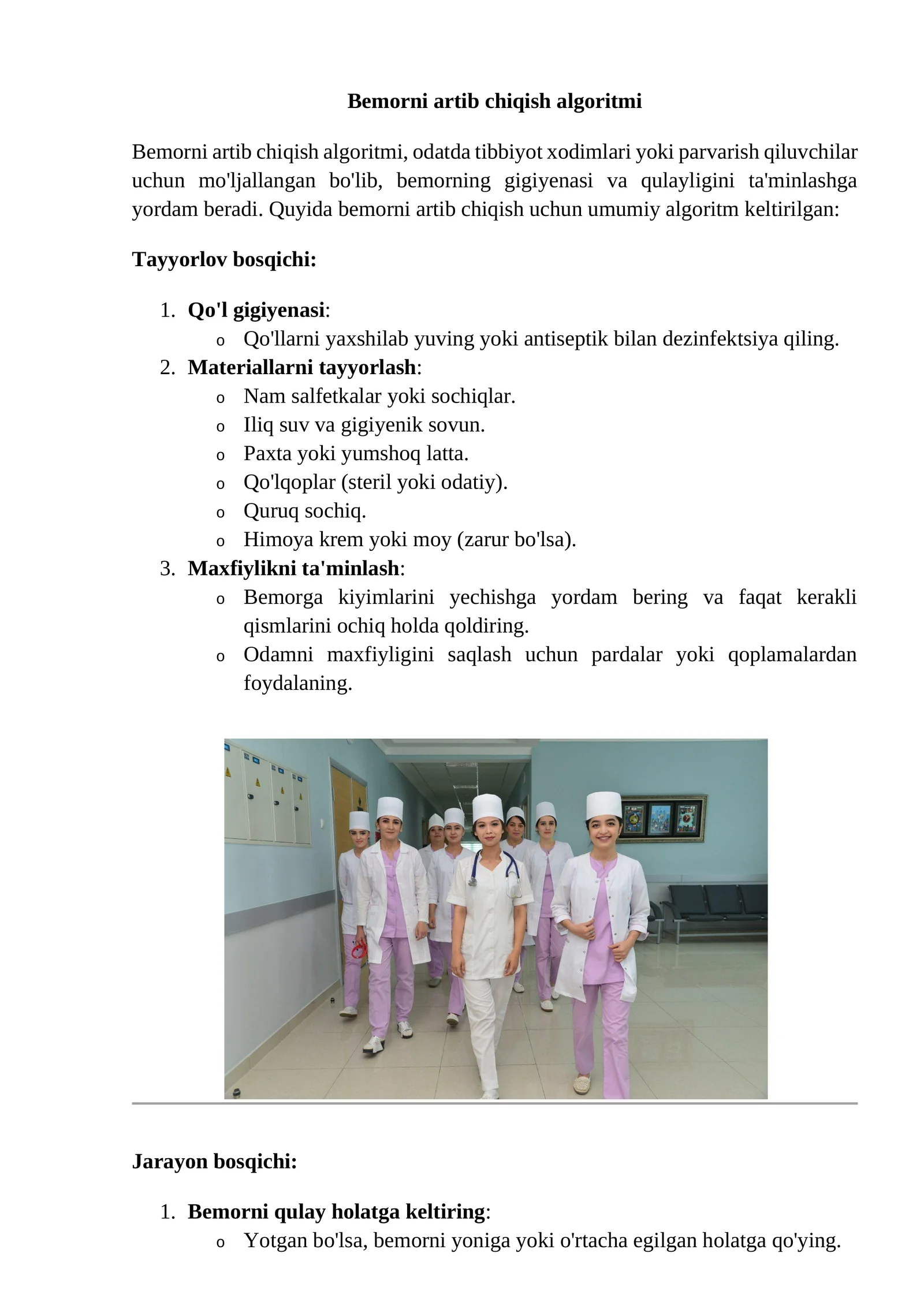 Bemorni artib chiqish algoritmi