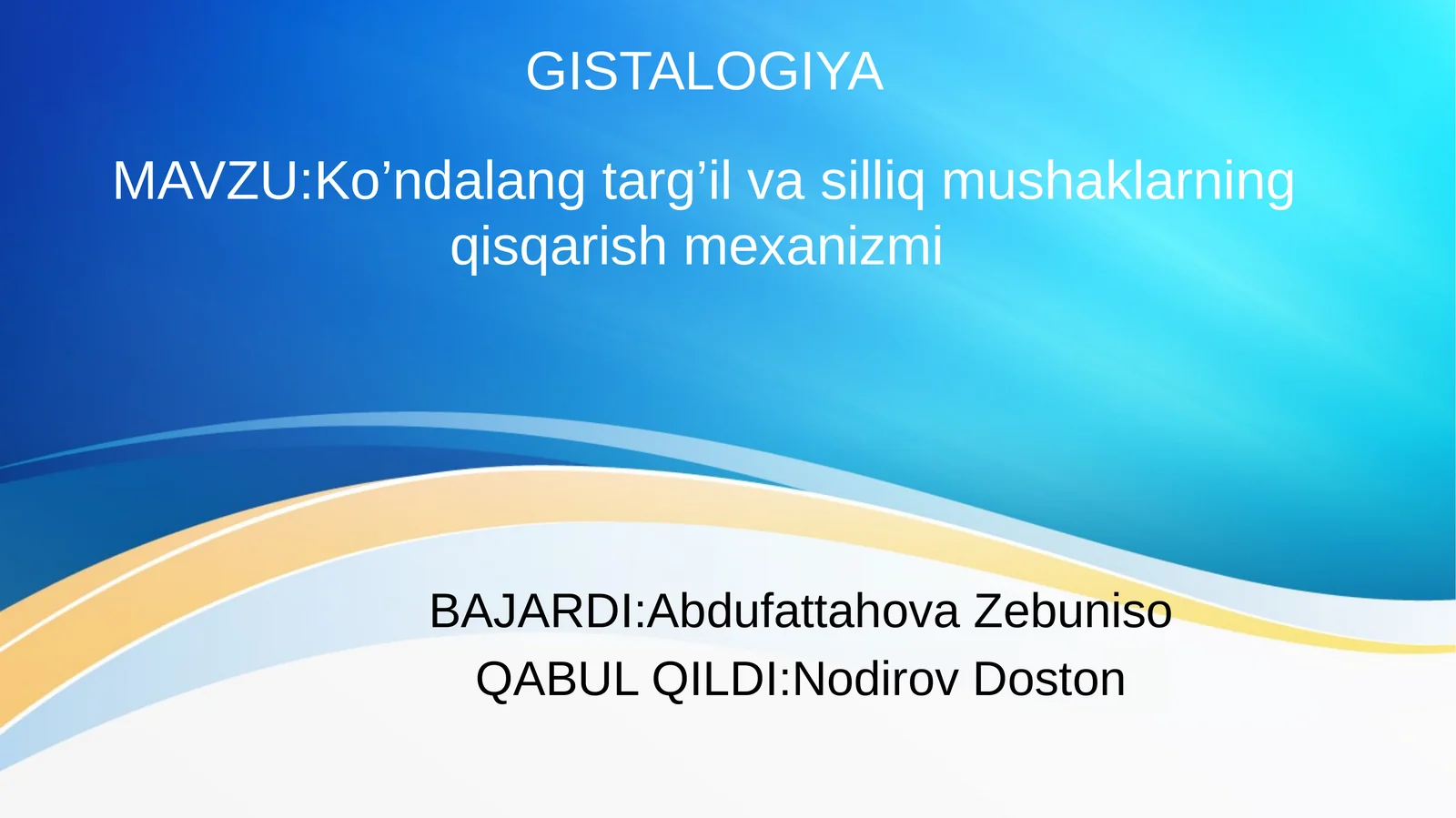 Ko’ndalang targ’il va silliq mushaklarning qisqarish mexanizmi