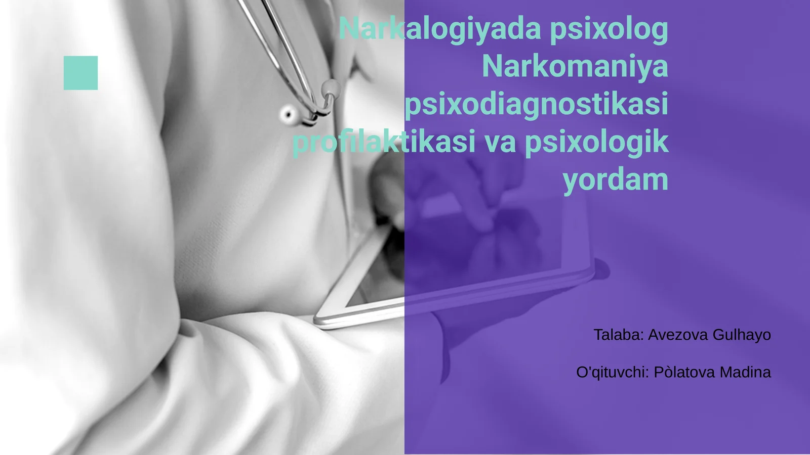 Narkologiyada psixolog Narkomaniya psixodiagnostikasi profilaktikasi va psixologik yordam