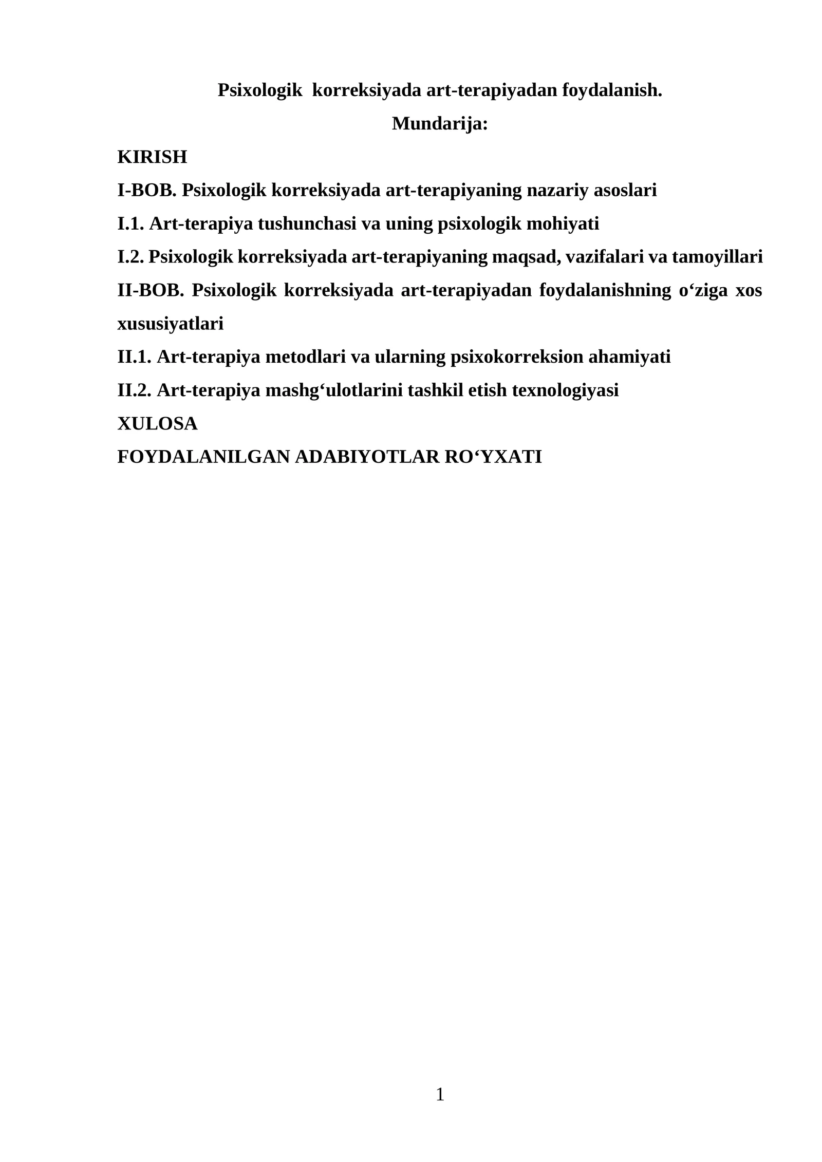 Psixologik korreksiyada art-terapiyadan foydalanish