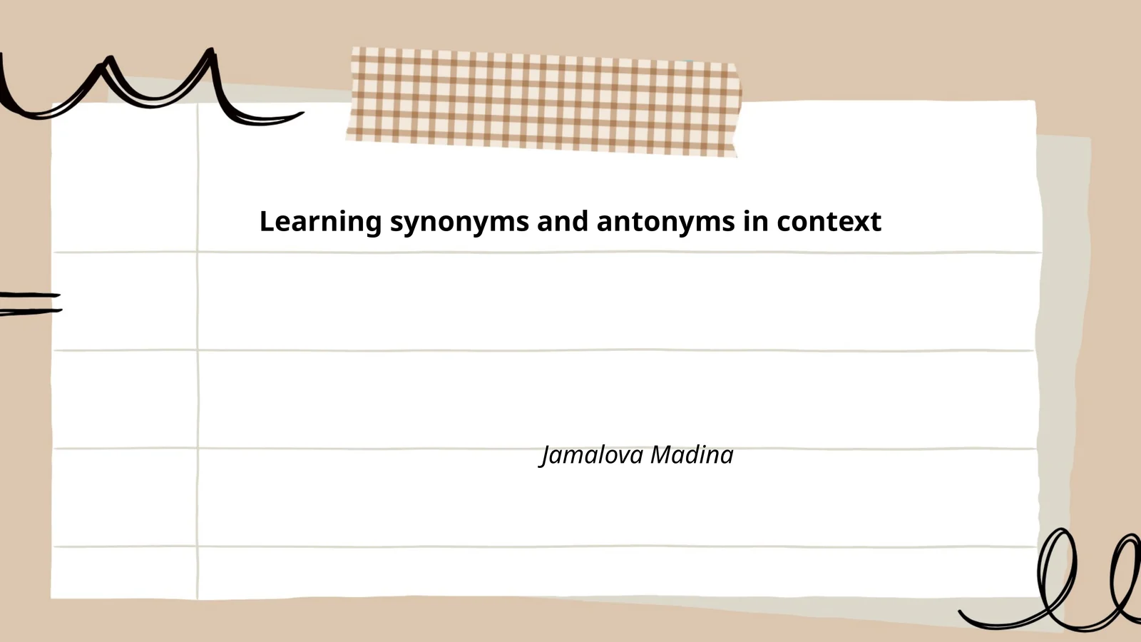 Learning synonyms and antonyms in context