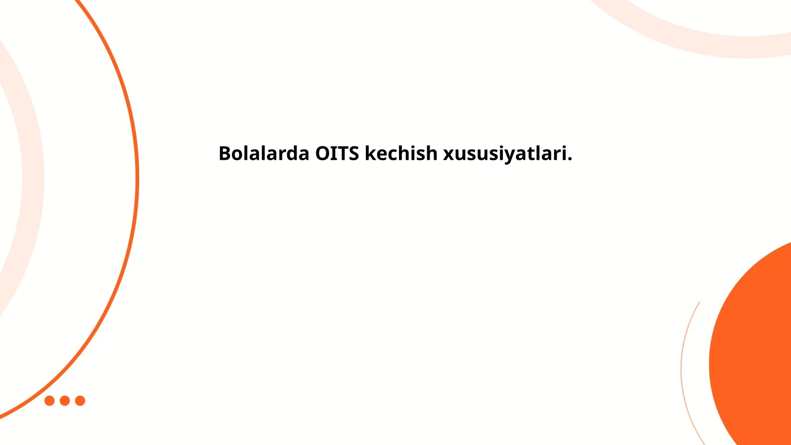 Bolalarda OITS diagnostikasi